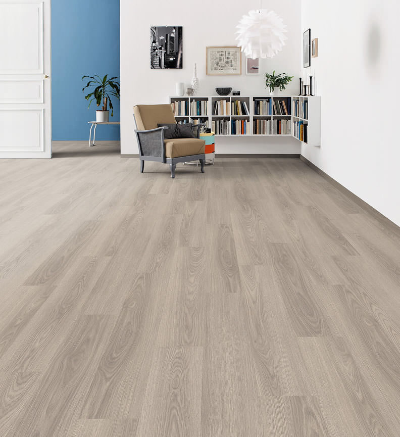 Laminat T100 LA Eiche hellgrau 527077 QV 